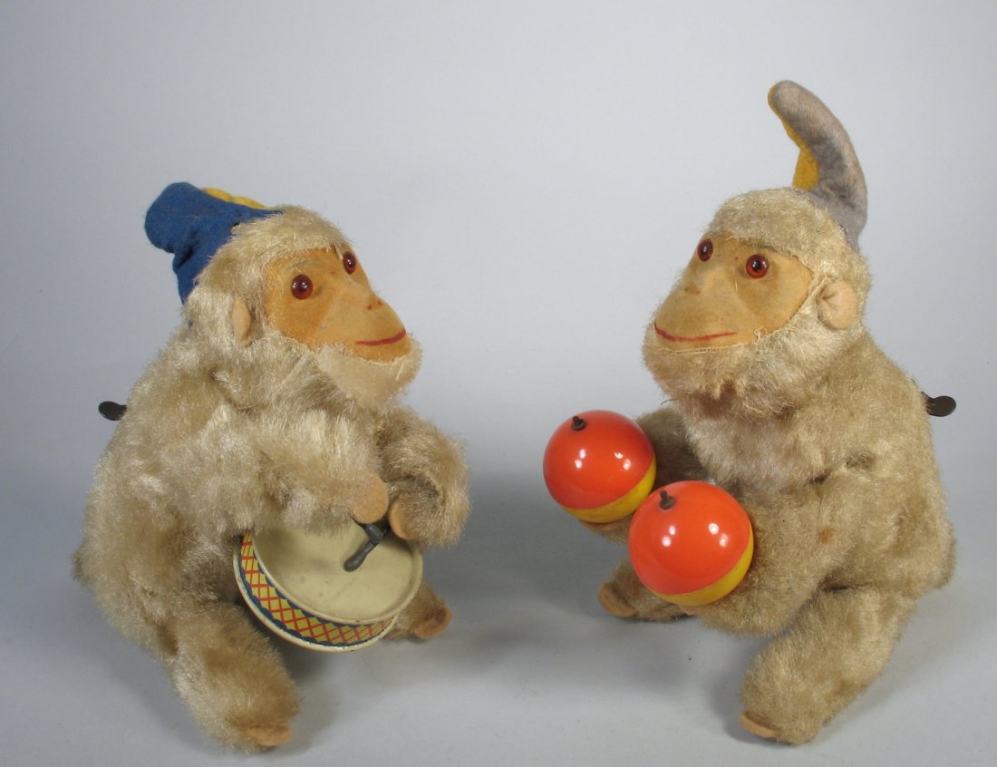 French Pair of Music Making Monkey Toys (1 of 2)