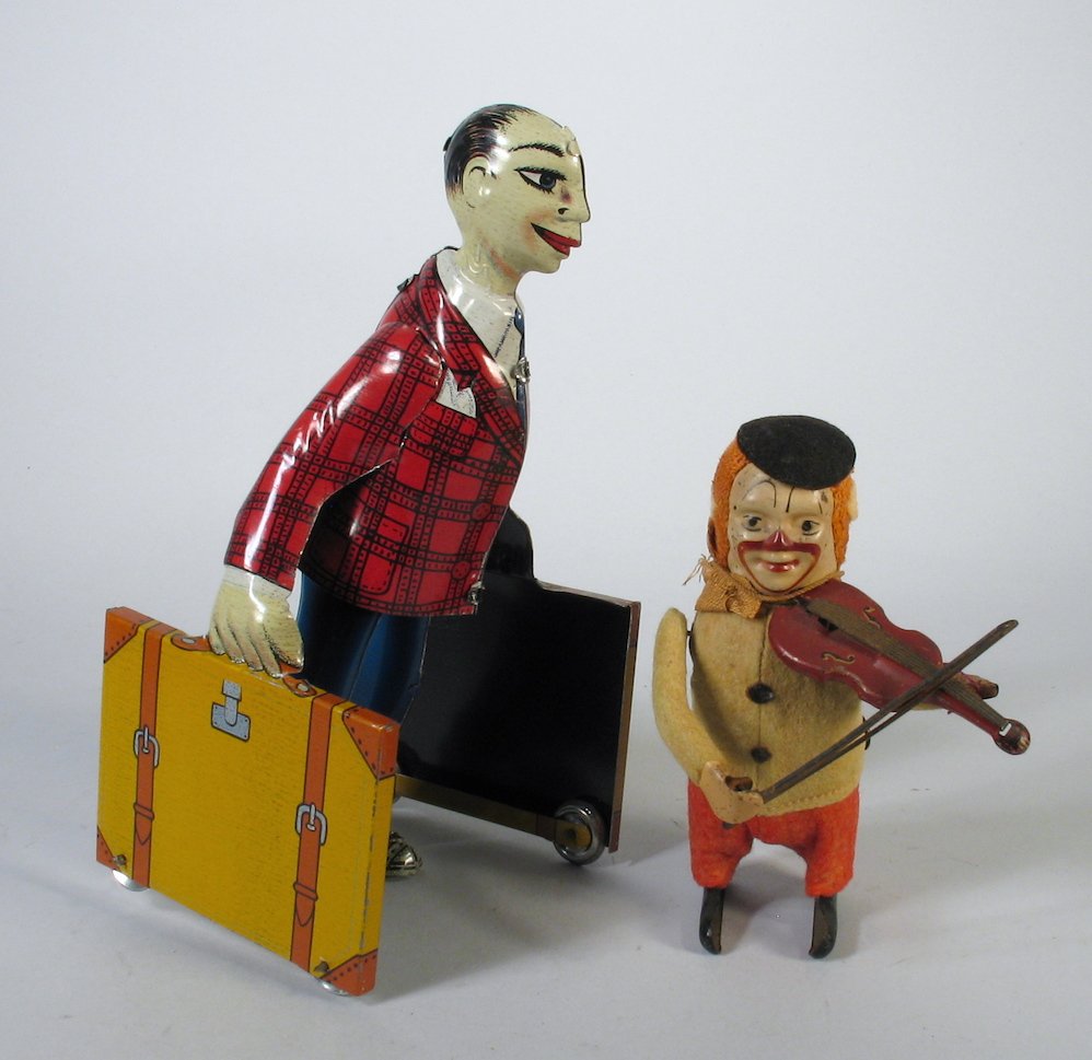 Schuco German Violin Clown & Tin Business Man (1 of 2)