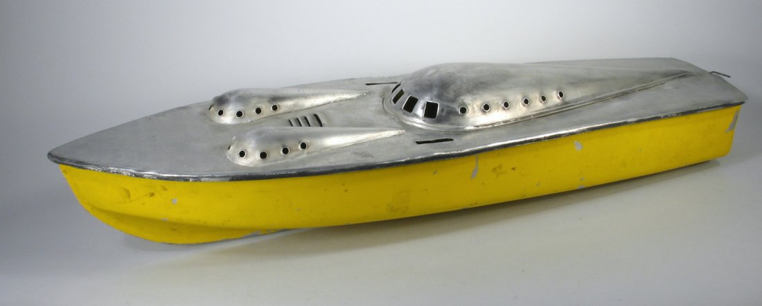 1930s Sleek Aluminum Racing Boat Futuristic (1 of 3)