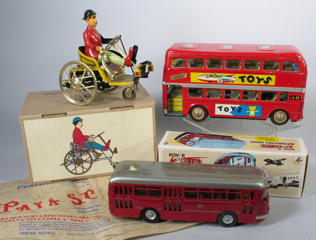 Paya, Kellerman, and Tin Toy Bus: Paya, Kellerman, and Tin Toy Bus. Contemporary issue tin toys.
