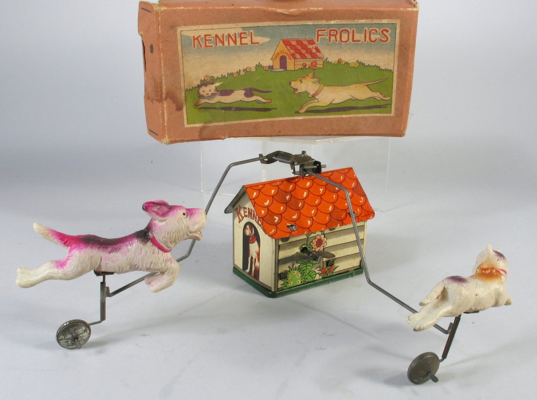 Kennel Frolics in the Box Japan Celluloid Dog chas (1 of 2)