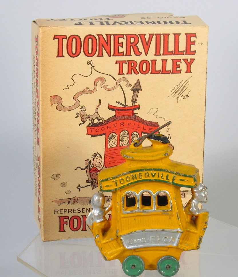 German Nifty Toonerville Trolley Box w Dent Trolle (1 of 3)