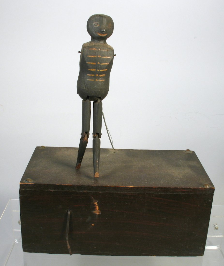 1880s Black Jigger Toy on Wooden Base (1 of 5)