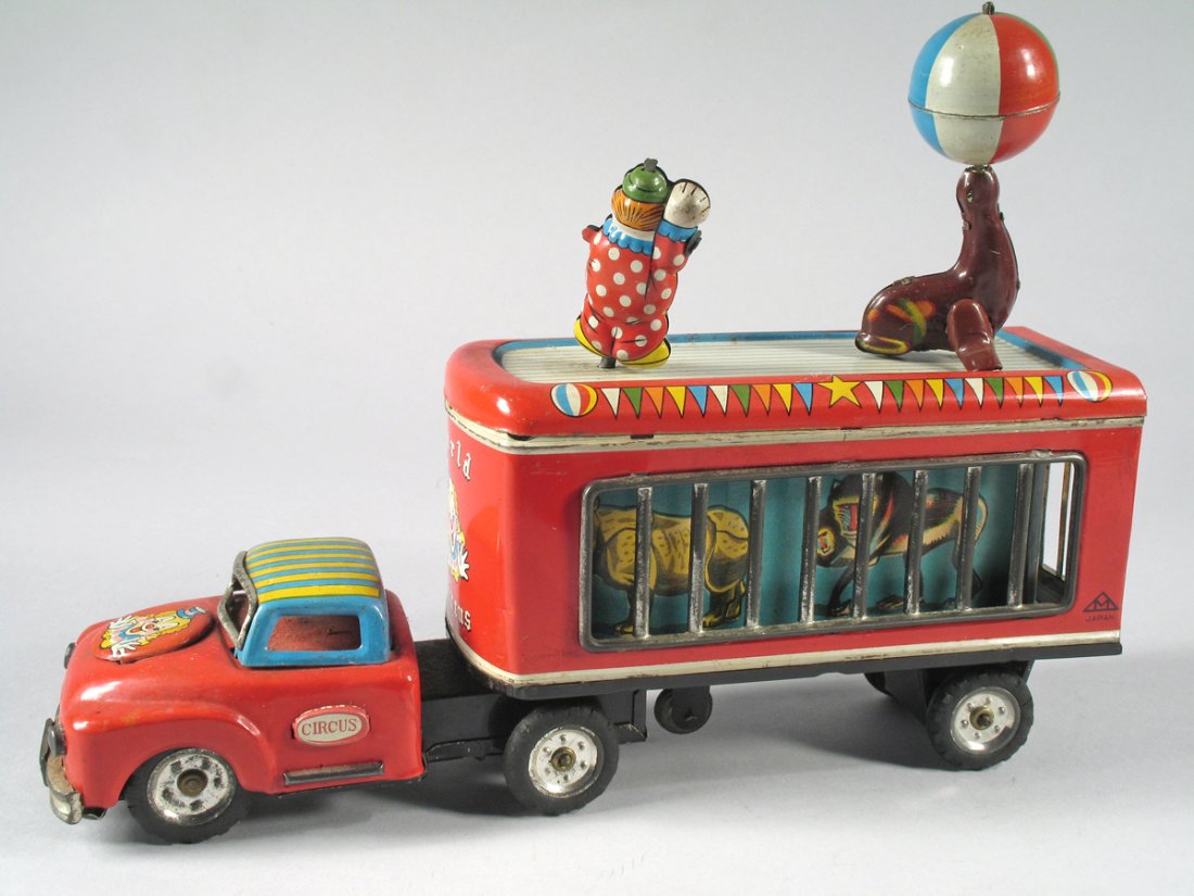 Tomy Singing Circus Truck Tin Japan Tomy Singing Circus Truck Tin Japan
