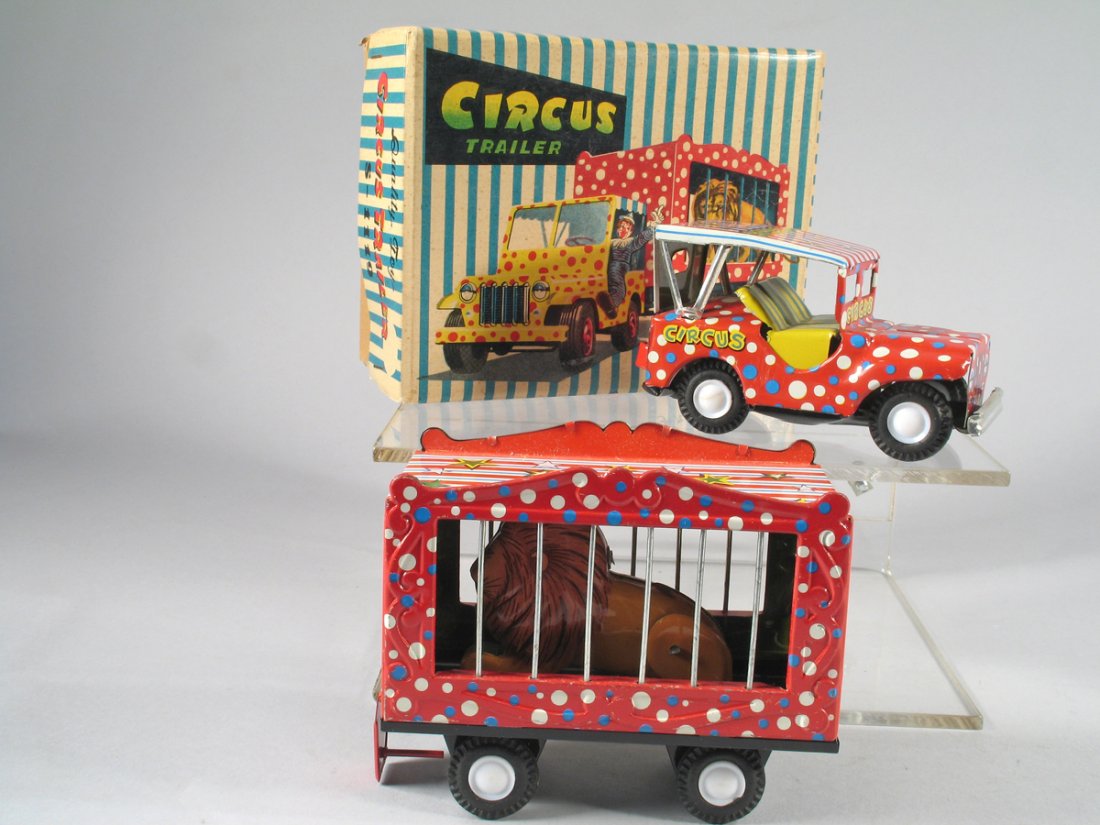 SSS Circus Trailer Jeep Tin Japan in Box (1 of 3)