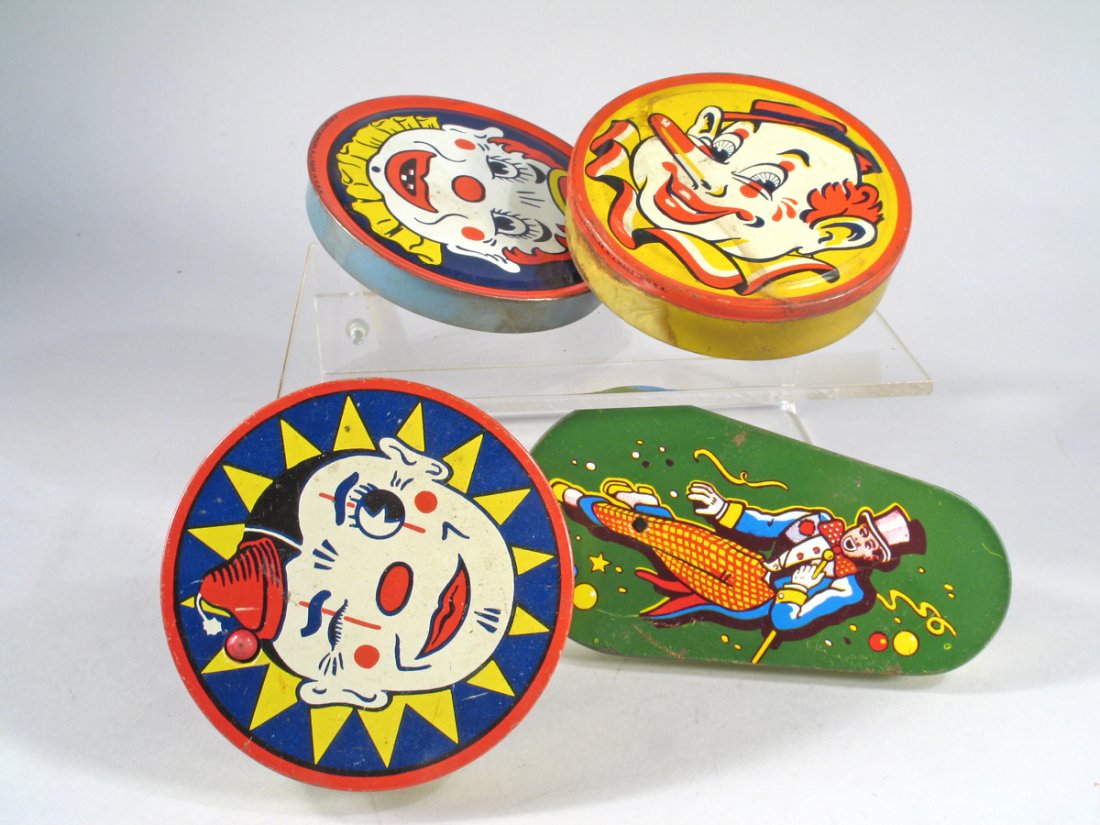 Circus Tin Noisemaker Lot: Circus Tin Noisemaker Lot, 4 toys