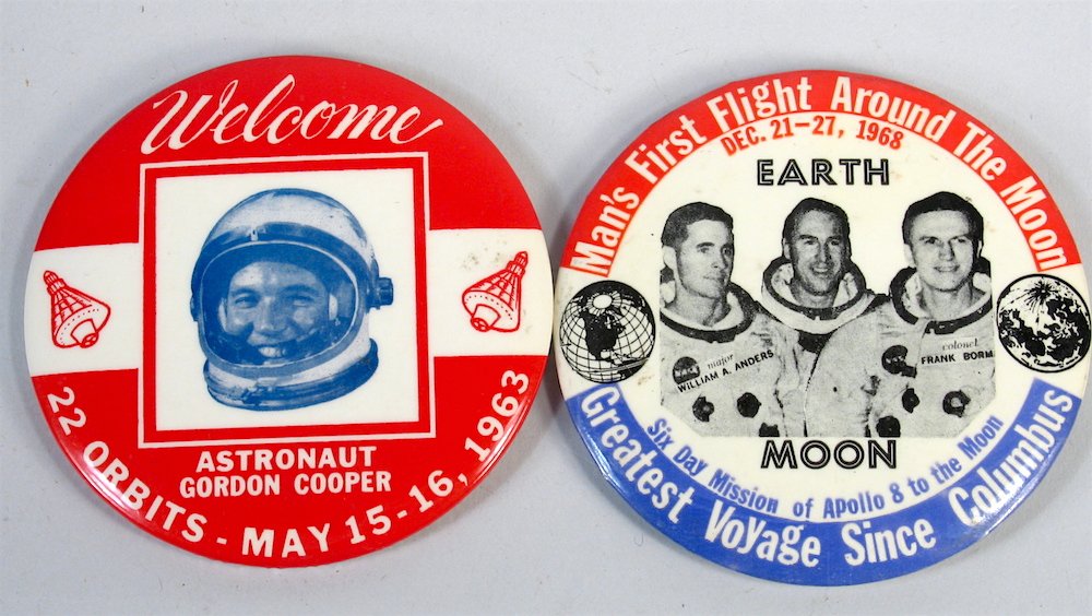 1963 Astronaut Pinbacks Mint Stock (1 of 1)