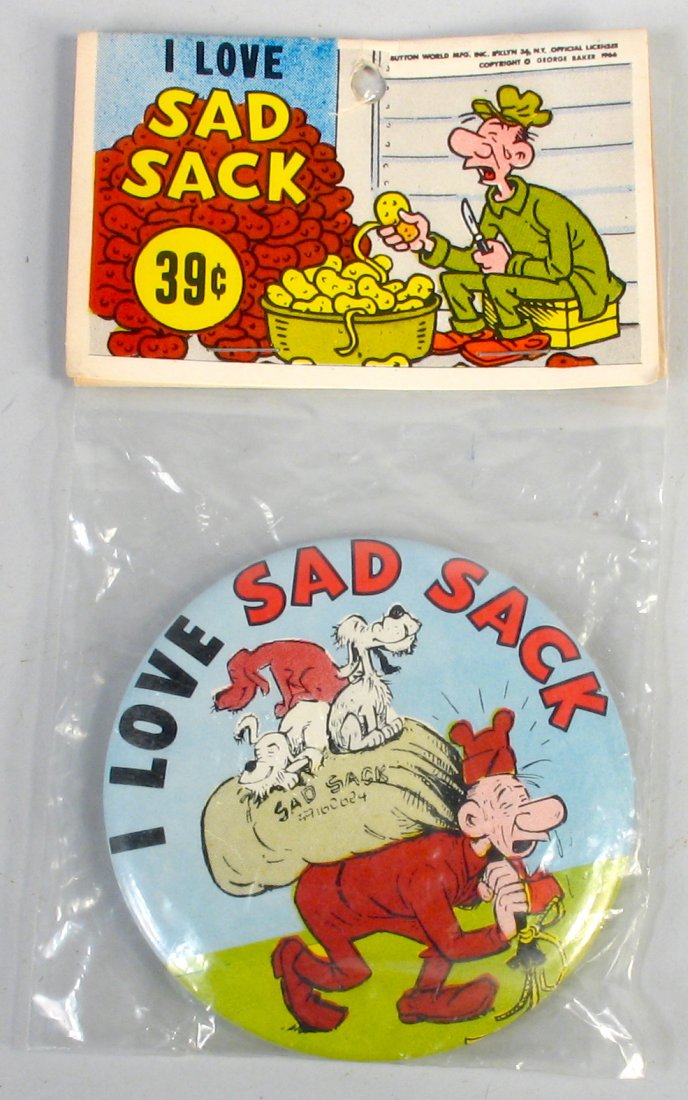 Warehouse Stock Sad Sack Pinback Mint in the origi (1 of 1)