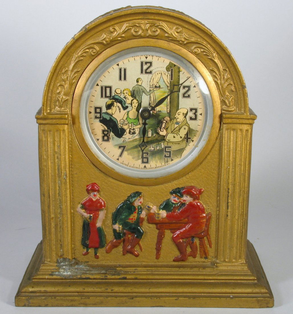 1930s United Electric Clock Co Drinking Mantle Clo (1 of 1)