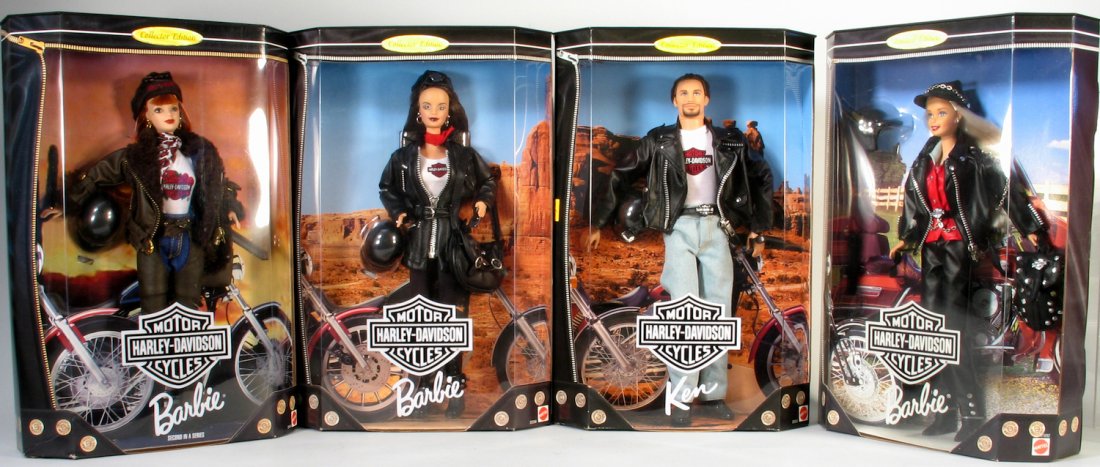 Four Barbie Harley Davidson Dolls Mint In Box (1 of 2)