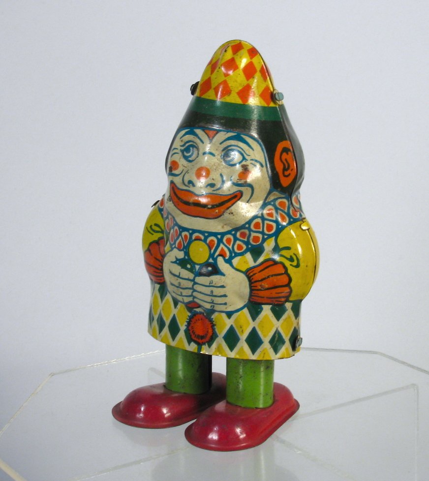 Early J. Chein Tin Wind Up Clown Toy
