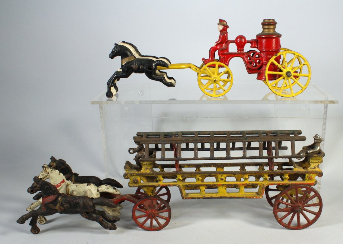 Cast Iron Fire Pumper & Large Ladder Truck (1 of 2)