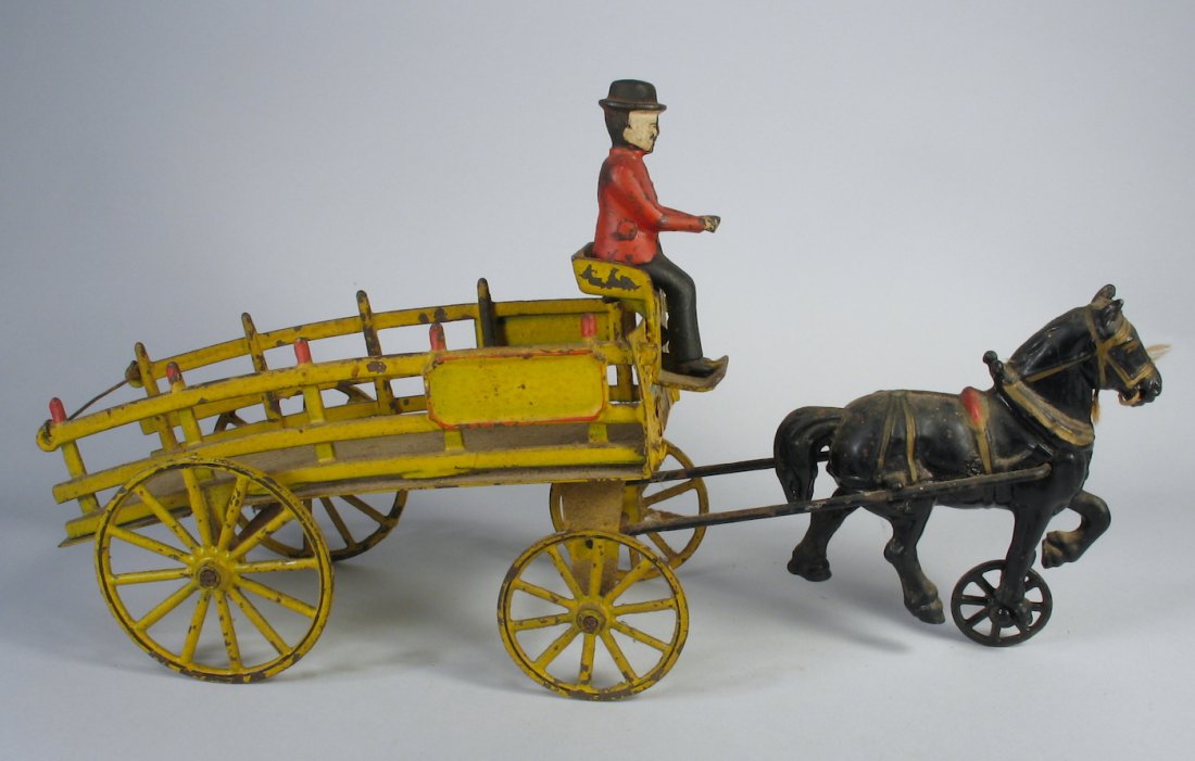 Wilkins Cast Iron Stake Wagon with Driver Dray (1 of 3)
