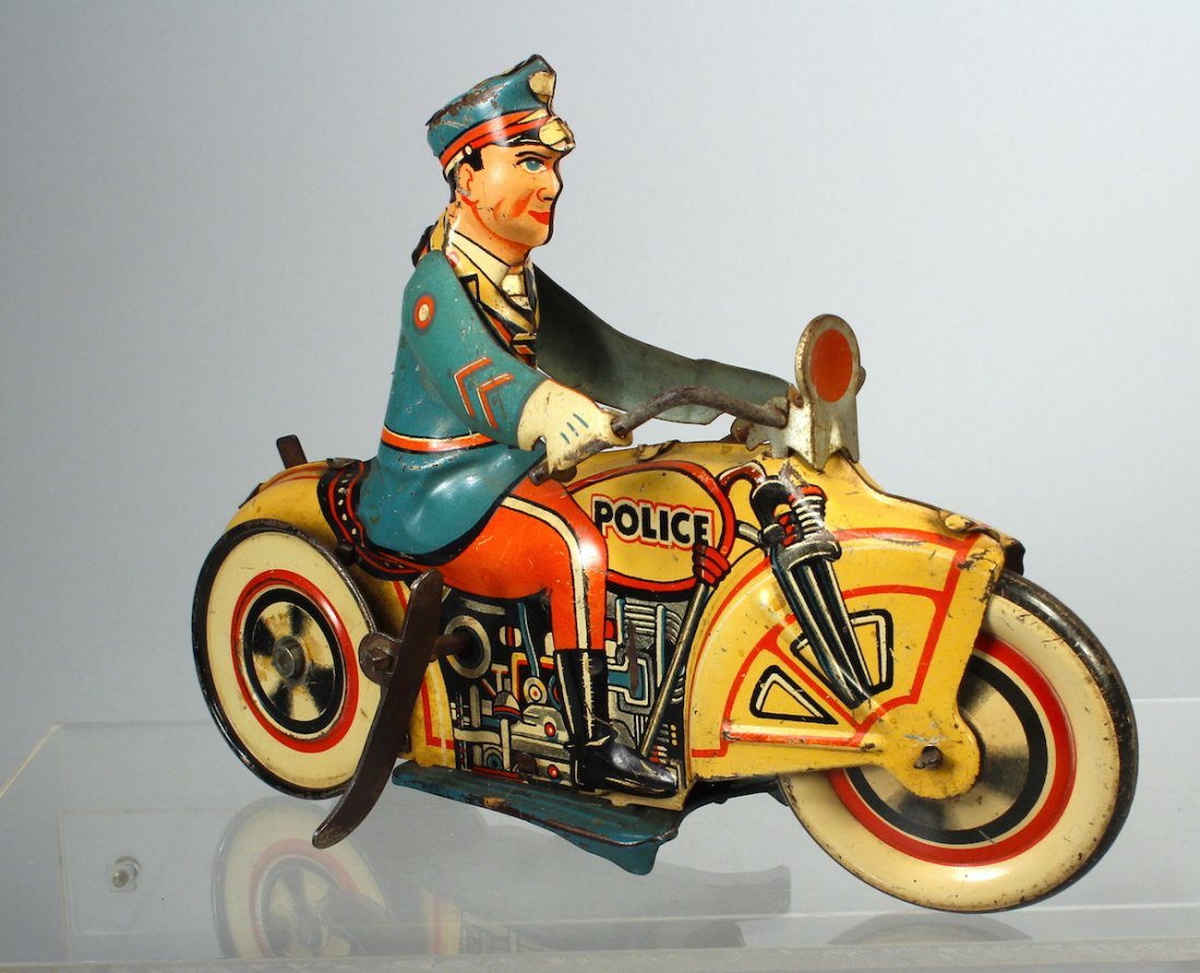 Unique Art Motorcycle Cop Excellent Color (1 of 3)