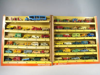 Matchbox Dealer Display 1-55 Greywheel: Matchbox Dealer Display 1-55 Greywheel , NOS store display with all 55 Greywheel cars