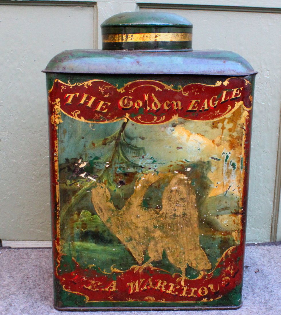Golden Eagle Painted Storage Tin (1 of 2)