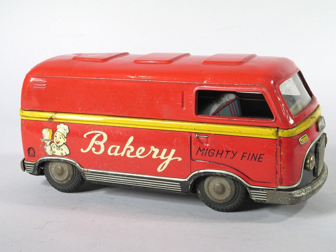 KTS Japan Tin Mighty Fine Bakery Truck Tin Toy: KTS Japan Tin Mighty Fine Bakery Truck Tin Toy, 8 inches. Scarce truck.