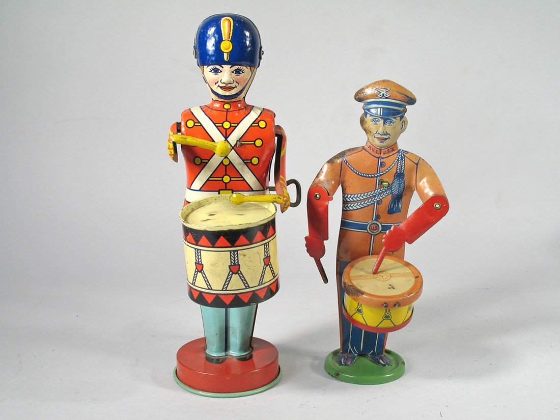 J Chein Marching Drummer Lot with WWI Soldier (1 of 2)