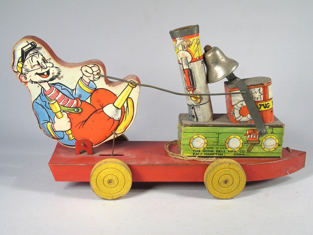Gong Bell Peg Leg Pete Pull Toy Tugboat (1 of 2)