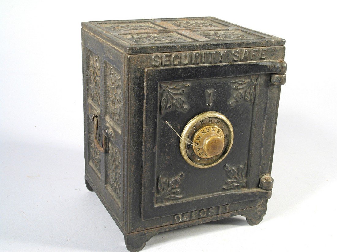 Stevens Cast Iron Safe Bank 1880s (1 of 4)