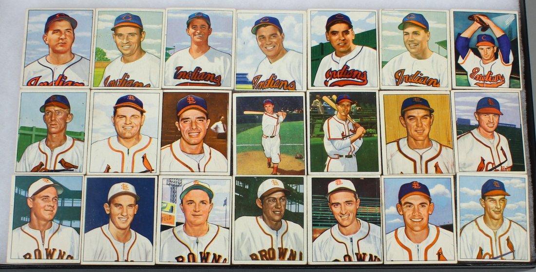 1950 Bowman Baseball Cards 21 Indians, Cardinals, (1 of 1)