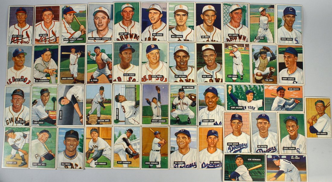 1951 Bowman Baseball Red Sox, Dodgers, Giants& 36 Cards (1 of 2)