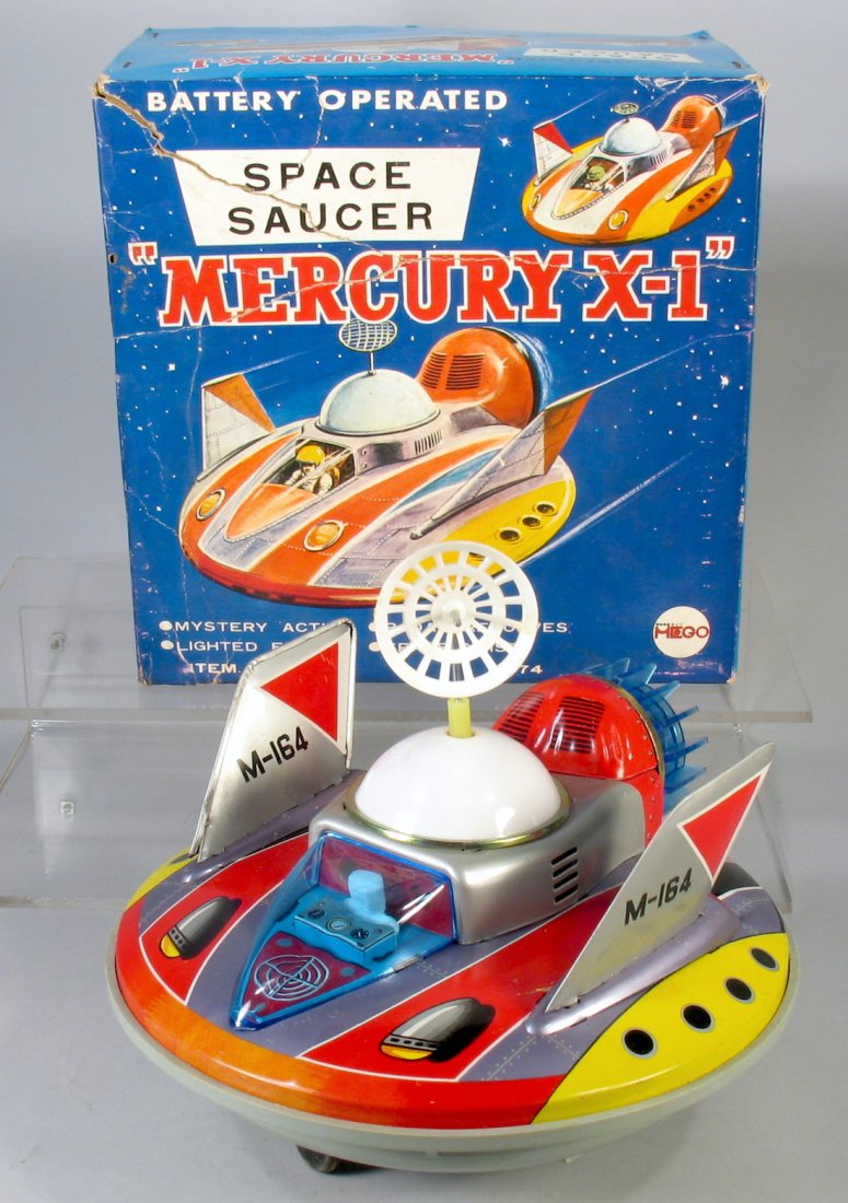 Japan Tin Mercury X-1 Space Saucer In Box (1 of 3)