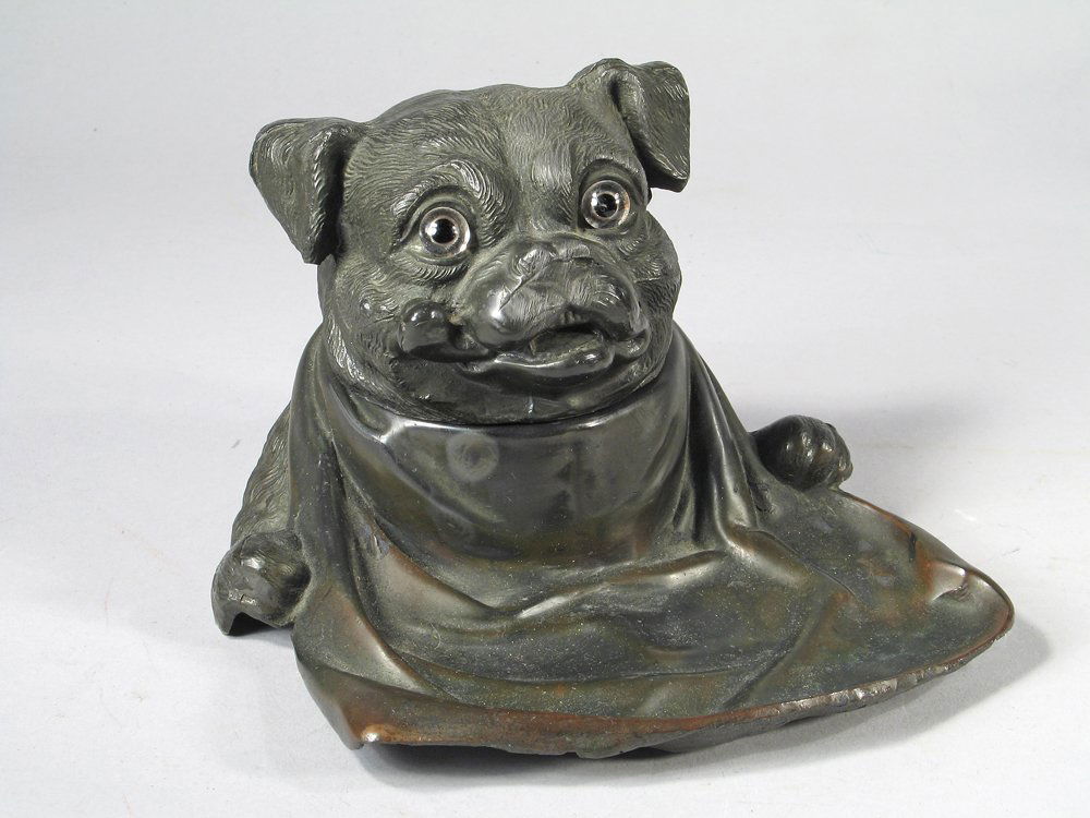 Jennings Bros Art Nouveau Bulldog  Inkwell JB (1 of 4)