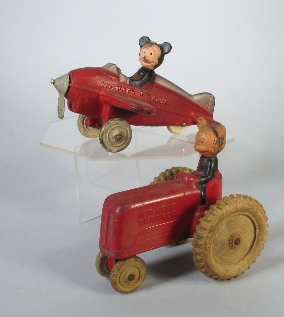 Pair of Auburn Rubber Disney Mickey Mouse Cars (1 of 1)