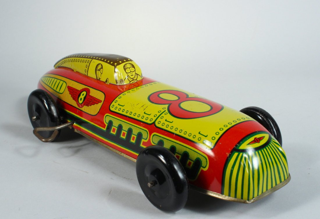 Marx/Lupor Race Car Wind Up Race Car: Marx/Lupor Race Car Wind Up. No. 8 Racer with great litho graphics including driver. Pristine 11 1/2 inches long.