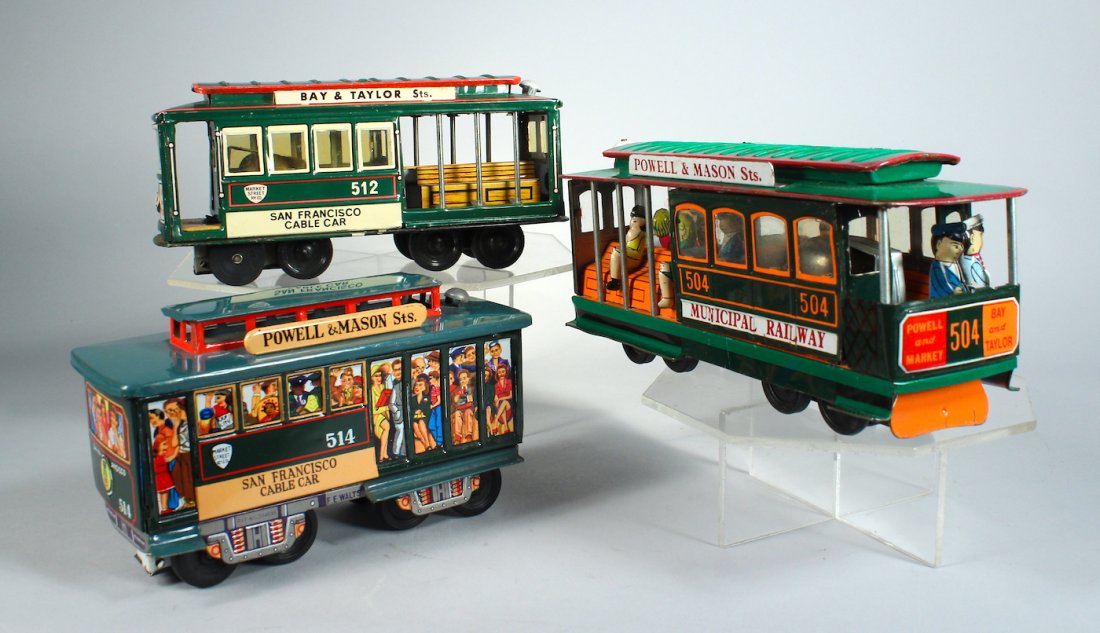 Trio of Japan Tin Cable Cars (1 of 3)
