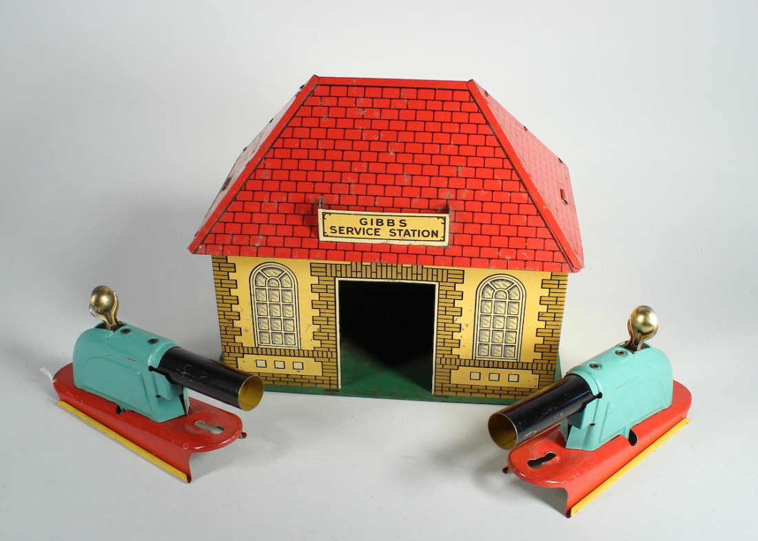 Gibbs Tin Service Station and Marx Cannons (1 of 2)