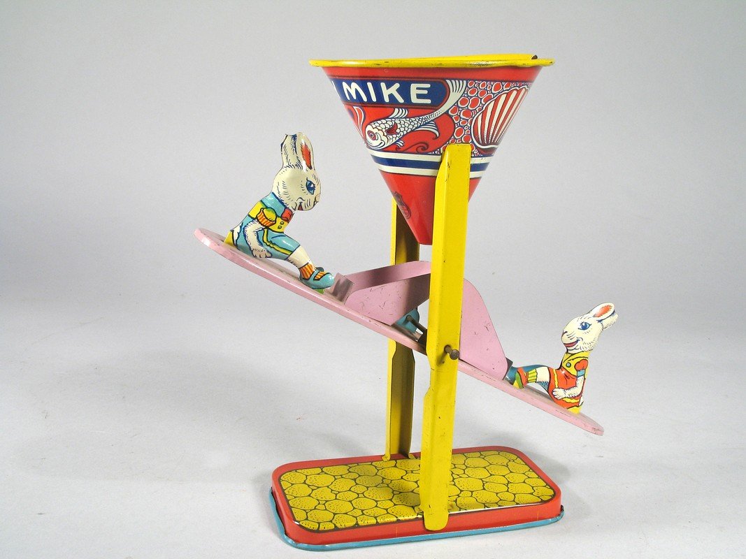 J Chein Tin Busy Mike Bunny Sand Toy (1 of 2)