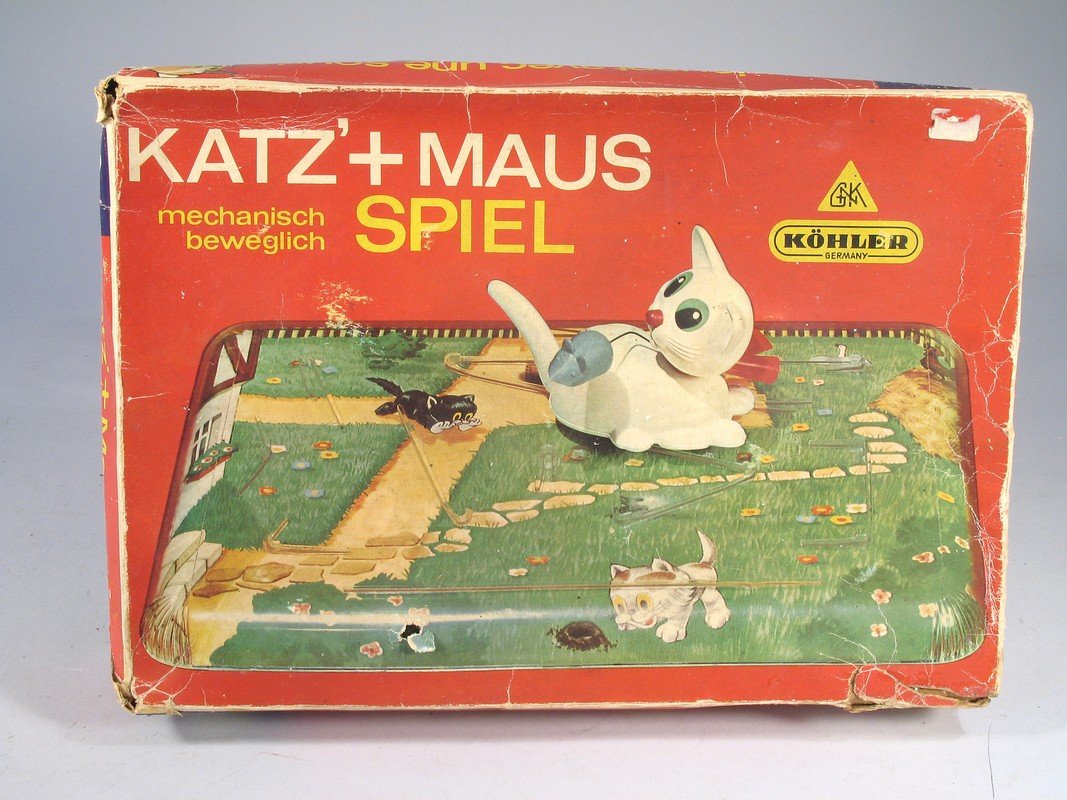 Kohler German Cat and Mouse Game Tin Litho In Box (1 of 2)