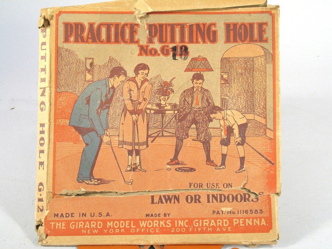 Girard Golf Practice Putting Hole Tin In Rare Box (1 of 2)