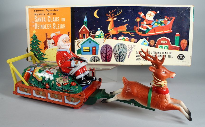 Japan Santa Clause on Reindeer Sleigh In Box BO (1 of 3)