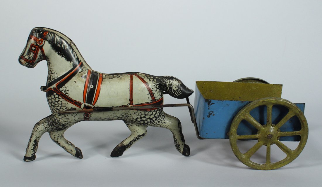 1900s Tin Lithographed Horse and Wagon (1 of 3)