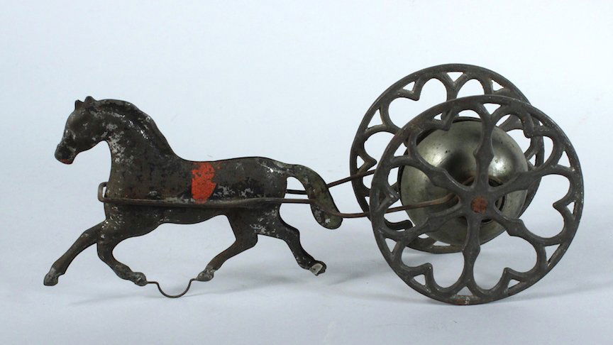 Early American Tin Horse Bell Toy (1 of 2)