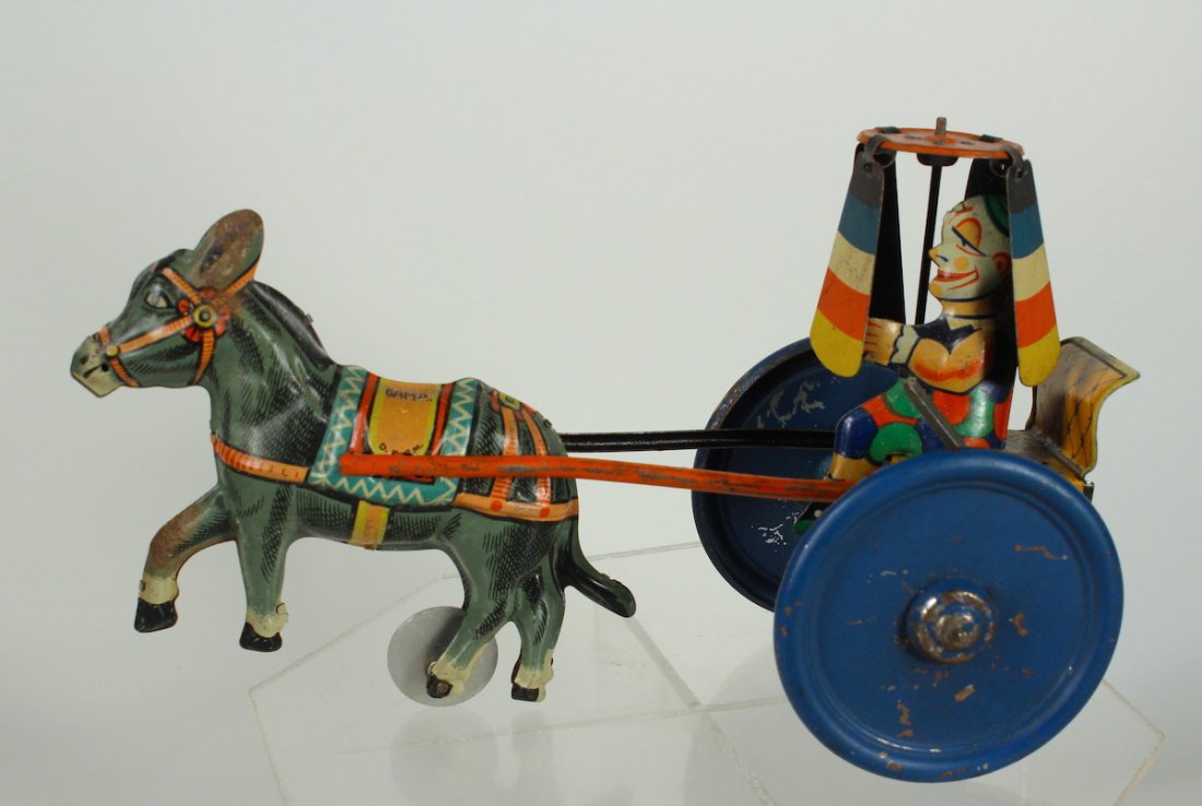 Gama German Tin Clown and Donkey with Spinning Umbrella (1 of 4)