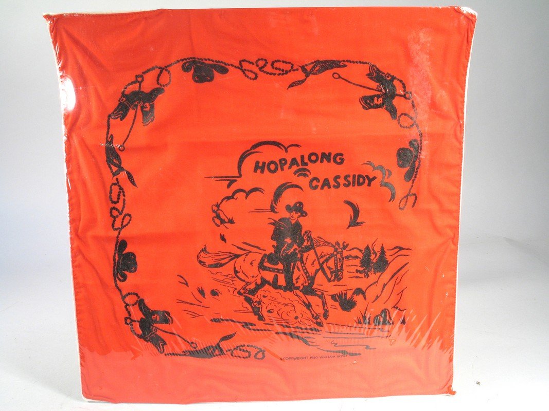 Hopalong Cassidy Bandana: Hopalong Cassidy Bandana, 1950, 14 inches
