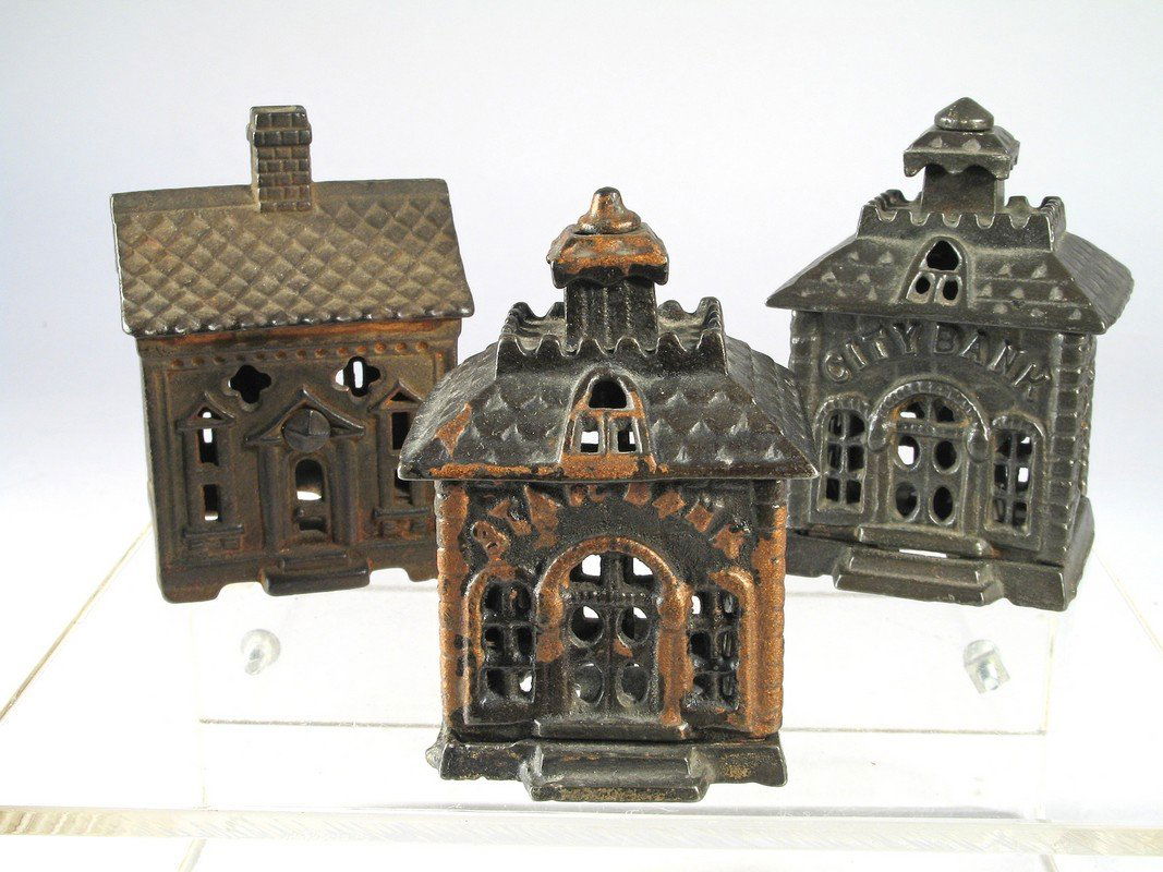 State Bank Cast Iron Bank Lot (1 of 2)