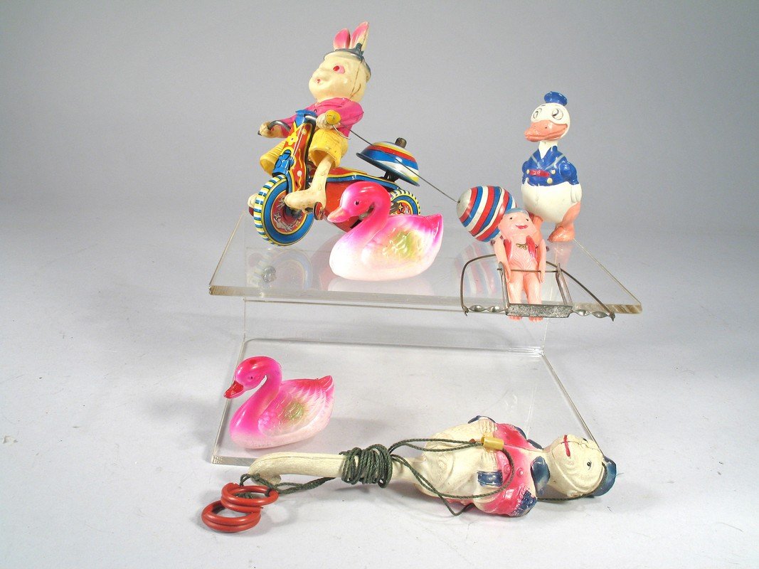 Celluloid Donald Duck, Bicycle Bunny, Monkey Lot (1 of 2)