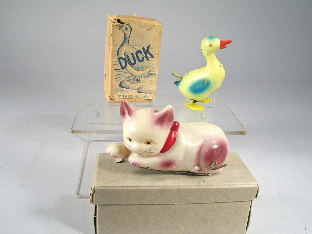 Celluloid Duck and Cat in Box Japan (1 of 2)