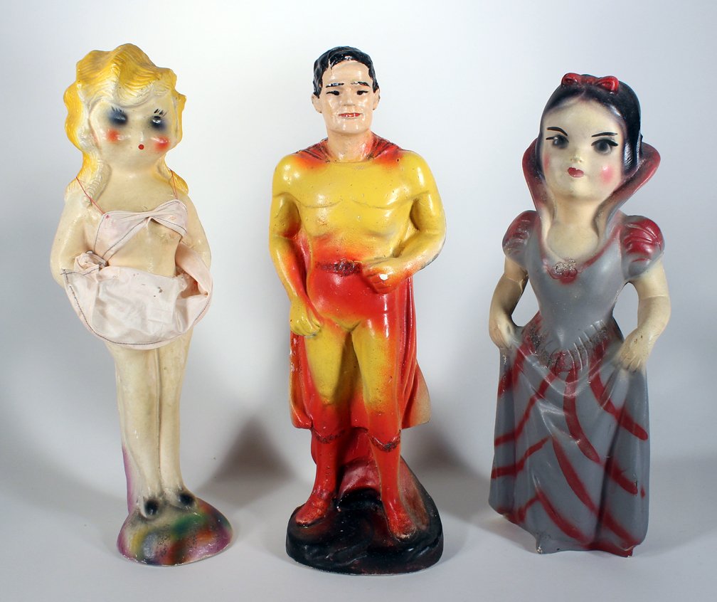 Chalkware Superman, Snow White, and Pin Up Girl (1 of 2)