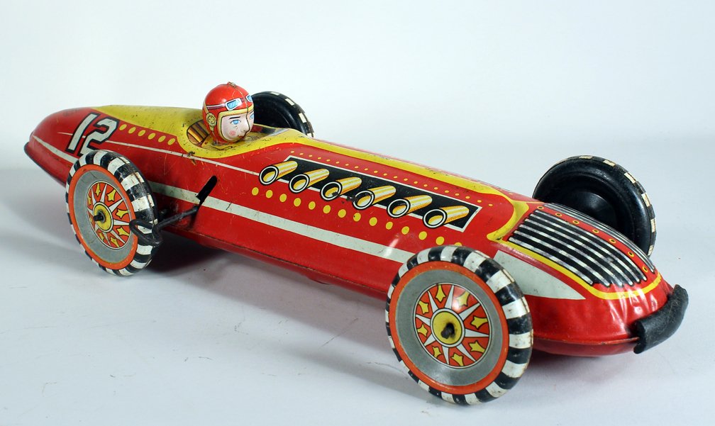 Large Louis Marx Race Car and Driver (1 of 2)
