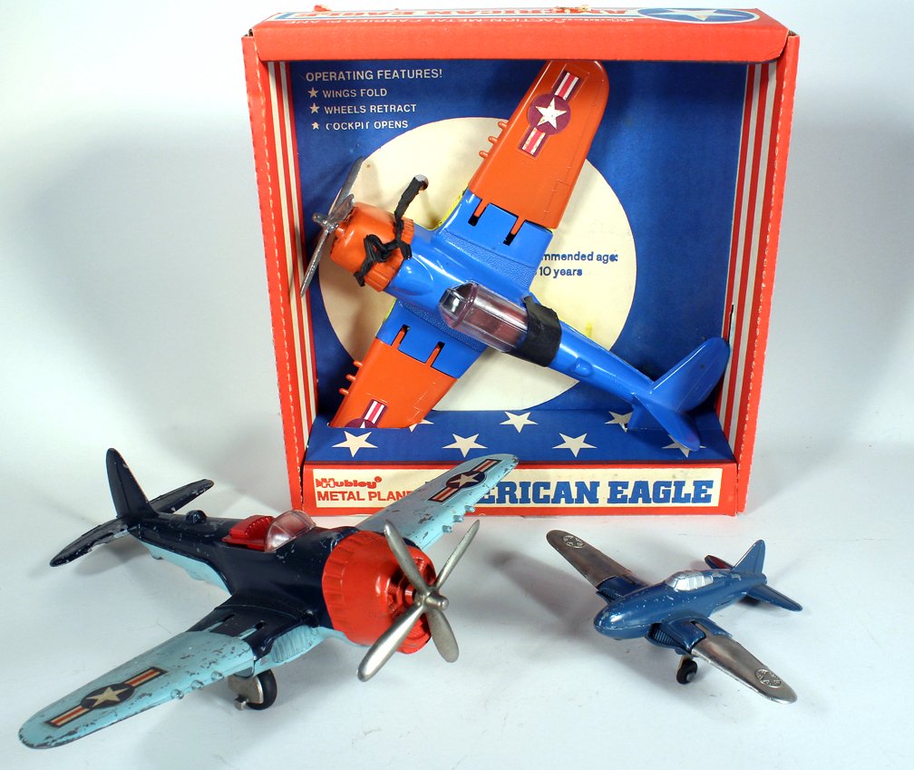 3 Hubley Airplanes Including Mint American Eagle (1 of 2)