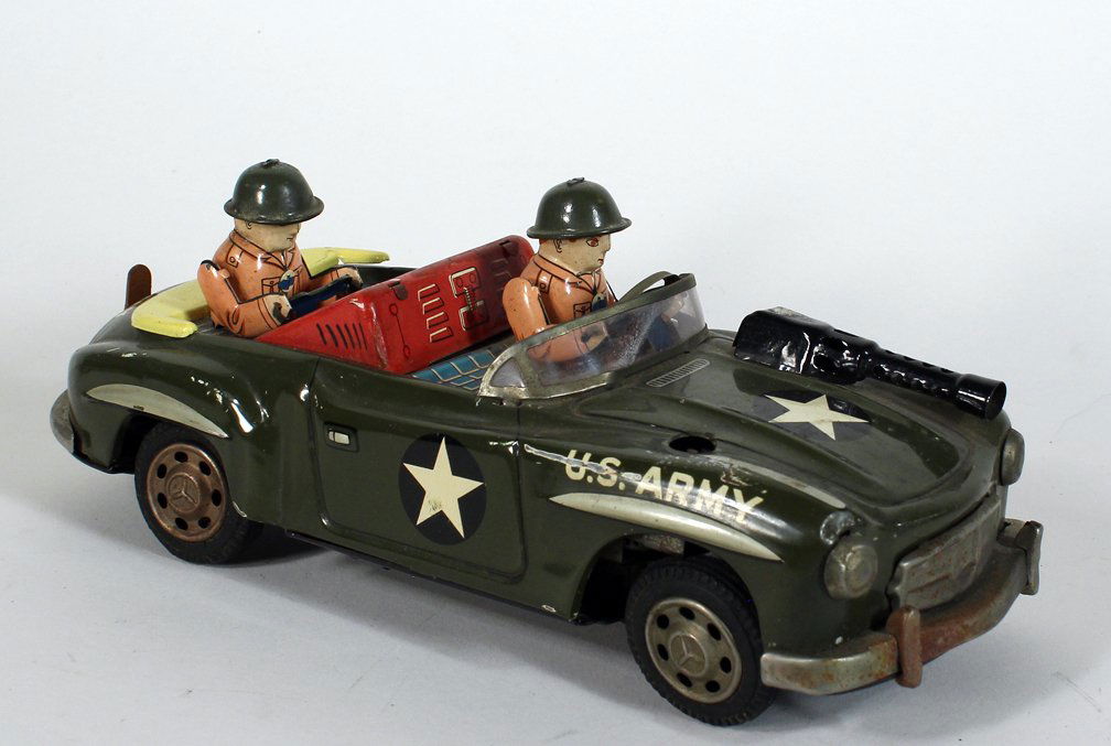 Japan Tin US Army Jeep Radar Car (1 of 3)