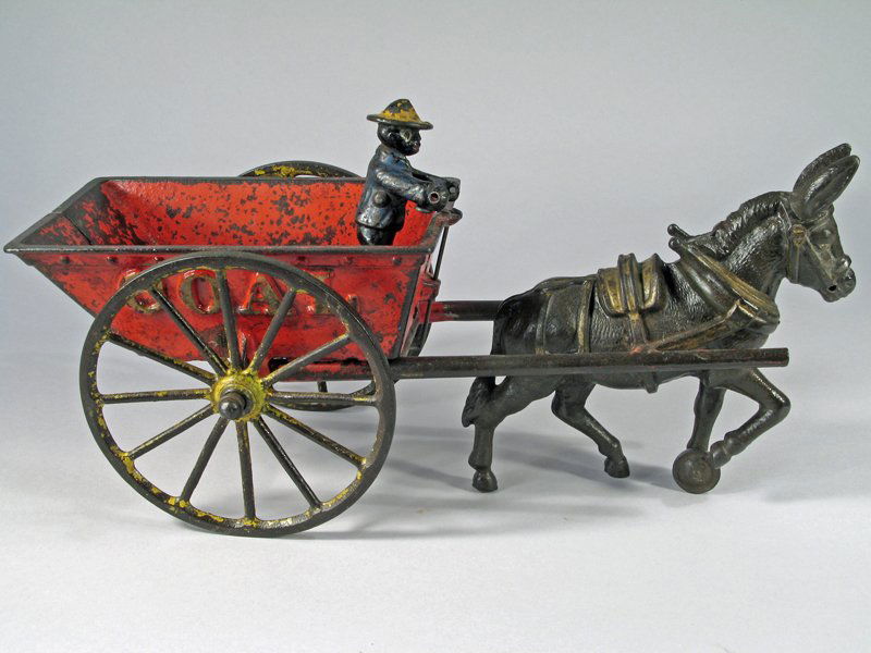 Ives Cast Iron Donkey Driven Coal Cart Large Version (1 of 3)