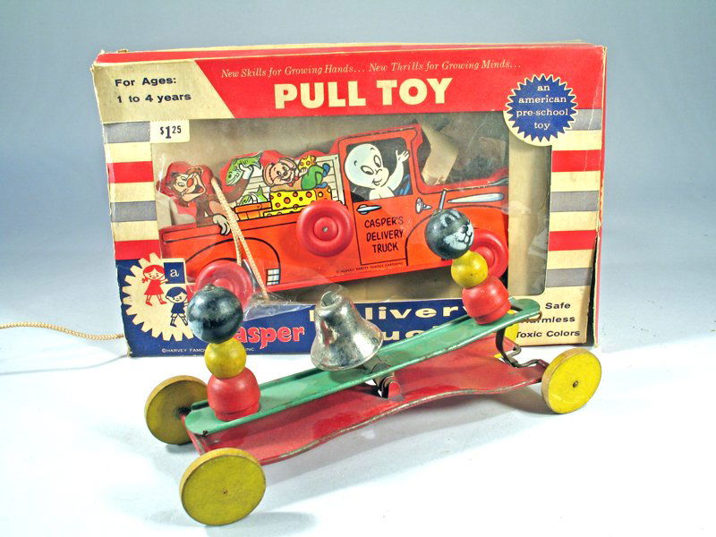 Casper Pull Toy In Box Bell Toy Lot (1 of 2)