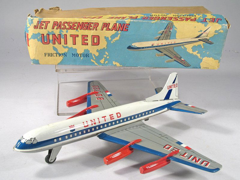 United Airlines Japan Tin Litho Plane in Box (1 of 2)